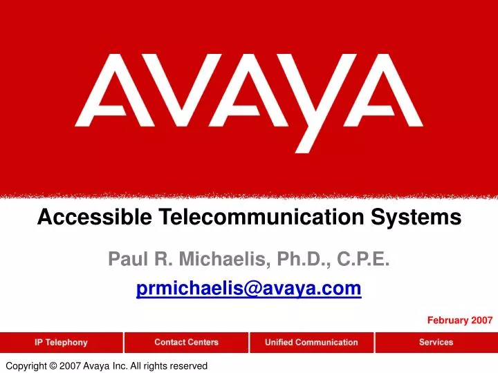 accessible telecommunication systems