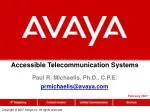 Accessible Telecommunication Systems
