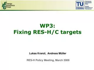 WP3: Fixing RES-H/C targets