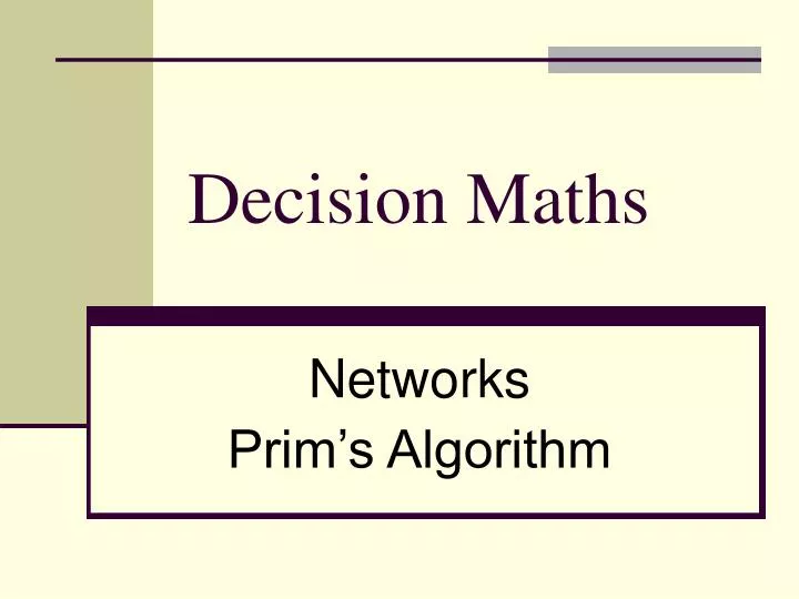 decision maths