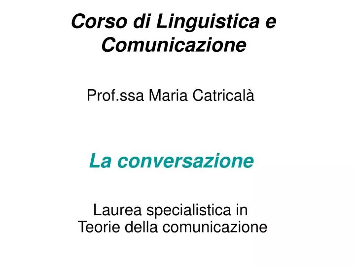 corso di linguistica e comunicazione