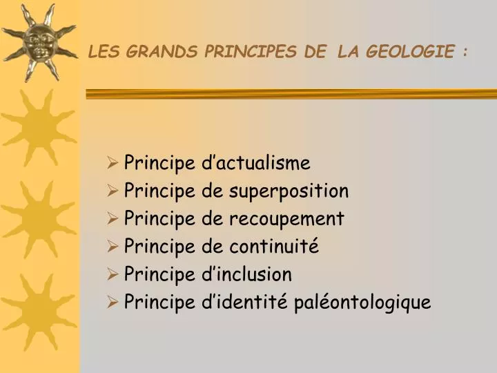 les grands principes de la geologie
