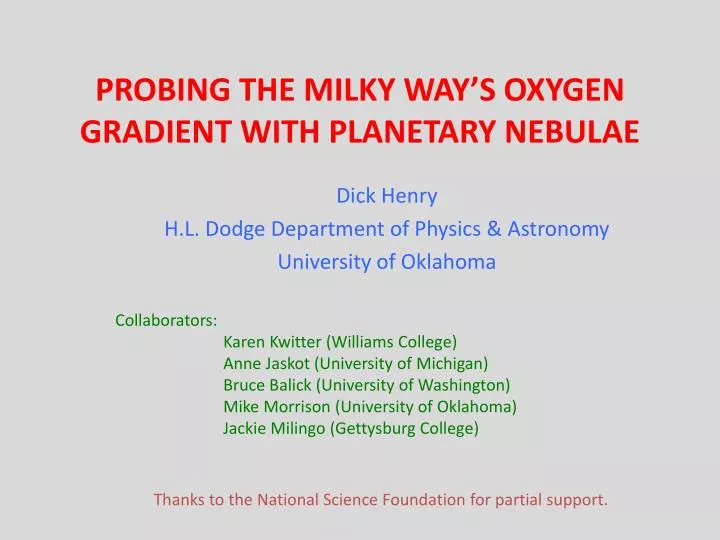 probing the milky way s oxygen gradient with planetary nebulae