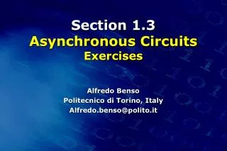 Section 1.3 Asynchronous Circuits Exercises