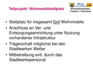 teilprojekt wohnmobilstellplatz