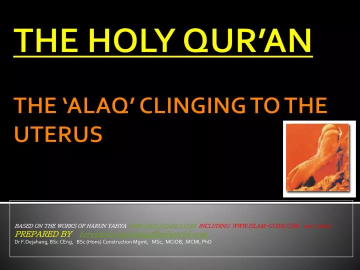 the holy qur an the alaq clinging to the uterus