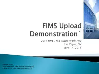 FIMS Upload Demonstration`