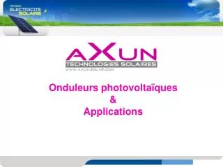 onduleurs photovolta ques applications