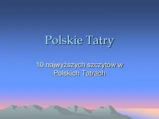 polskie tatry