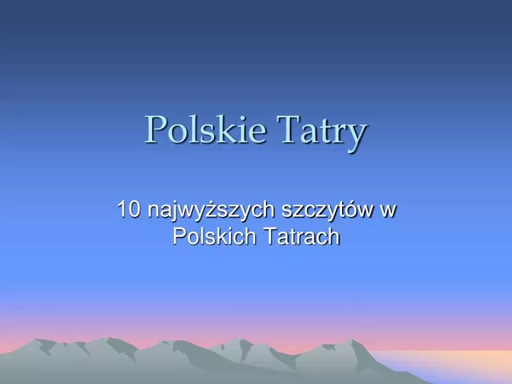polskie tatry