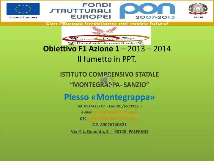 obiettivo f1 azione 1 2013 2014 il fumetto in ppt