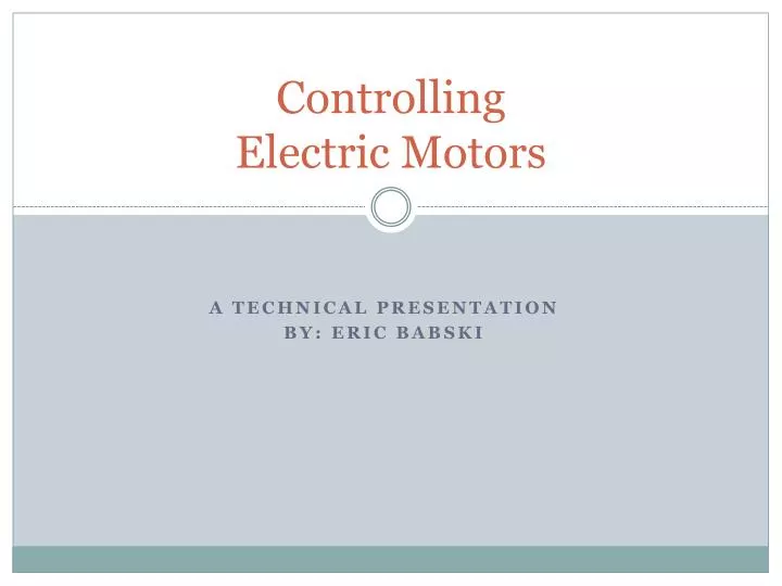 controlling electric motors