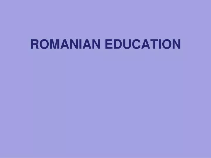 romanian education