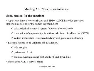 Meeting ALICE radiation tolerance.