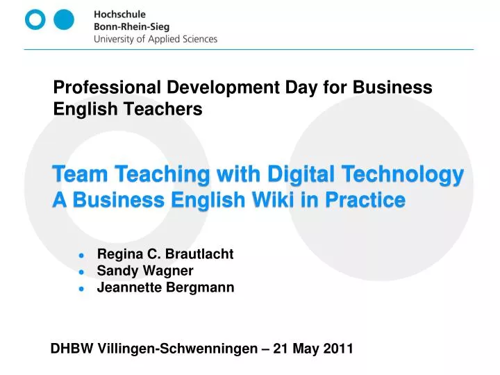 team teaching with digital technology a business english wiki in practice