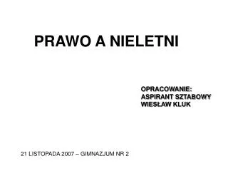 prawo a nieletni