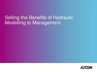 Selling the Benefits of Hydraulic Modelling to Management