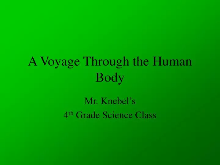 a voyage through the human body