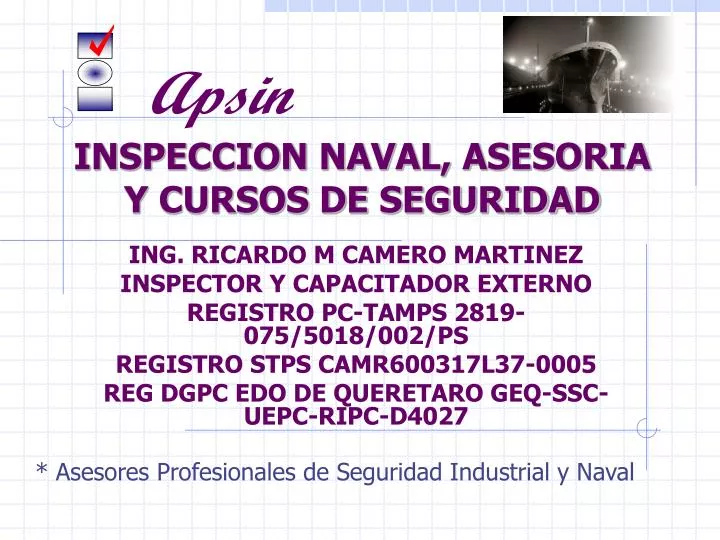 inspeccion naval asesoria y cursos de seguridad