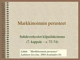 markkinoinnin perusteet