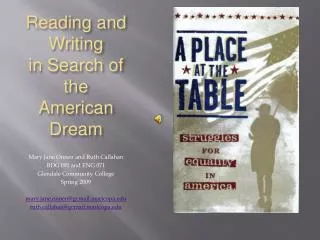 Reading and Writing in Search of the American Dream