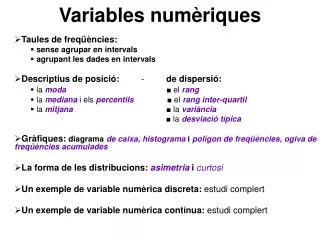 variables num riques
