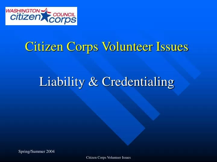 citizen corps volunteer issues