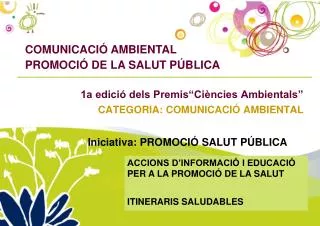 1a edici dels premis ci ncies ambientals categoria comunicaci ambiental