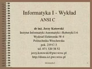 informatyka i wyk ad ansi c