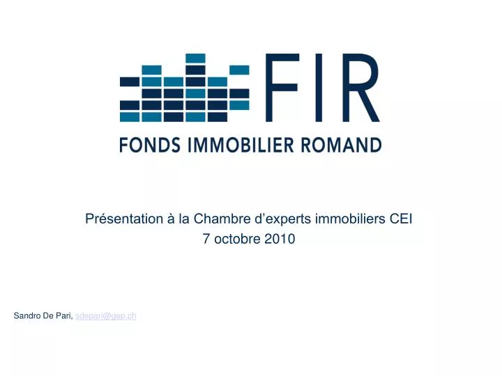 pr sentation la chambre d experts immobiliers cei 7 octobre 2010