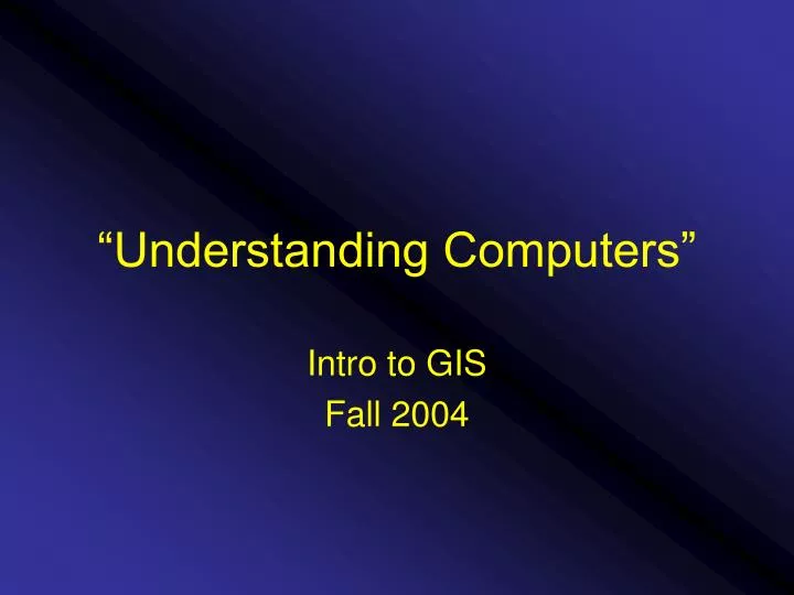 understanding computers