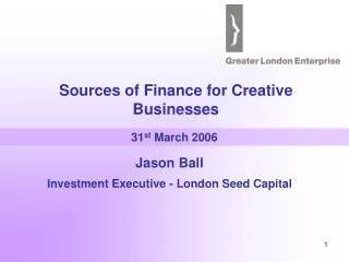 Sources of Finance for Creative Businesses