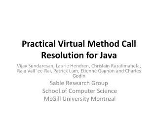 Practical Virtual Method Call Resolution for Java