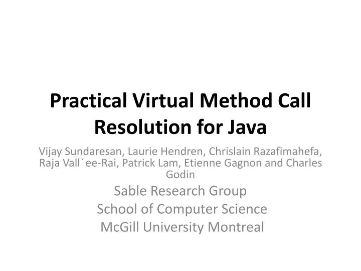 practical virtual method call resolution for java