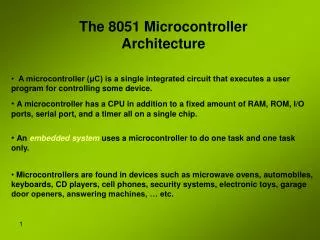 The 8051 Microcontroller Architecture