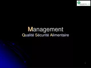 m anagement q ualit s curit a limentaire