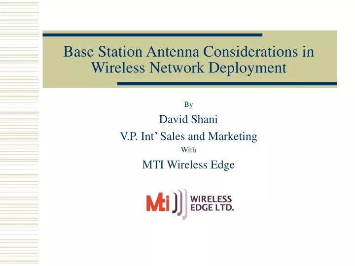 base station antenna considerations in wireless network deployment