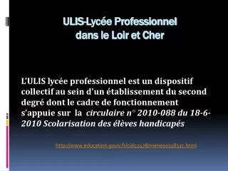 ulis lyc e professionnel dans le loir et cher