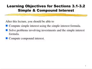 learning objectives for sections 3 1 3 2 simple compound interest