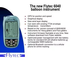 The new Flytec 6040 balloon instrument