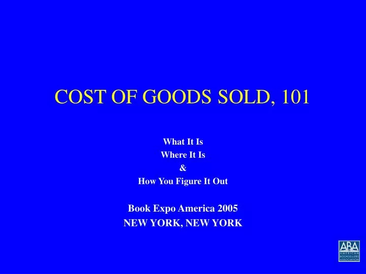 cost of goods sold 101