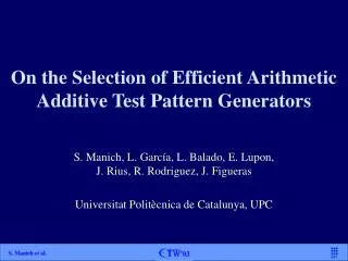 On the Selection of Efficient Arithmetic Additive Test Pattern Generators