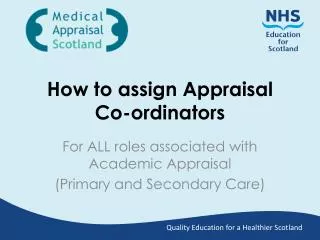 How to assign Appraisal Co-ordinators