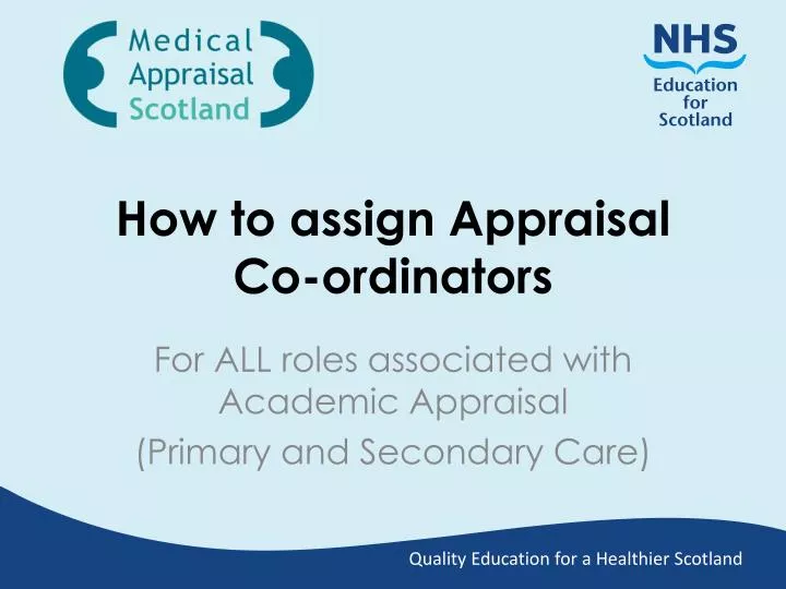 how to assign appraisal co ordinators