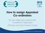 How to assign Appraisal Co-ordinators - slide 1
