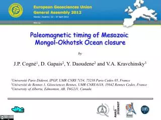 Paleomagnetic timing of Mesozoic Mongol-Okhotsk Ocean closure by