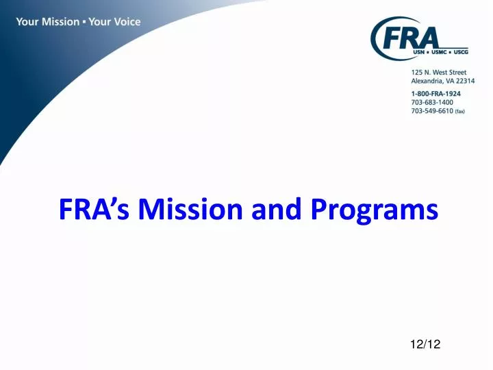 fra s mission and programs