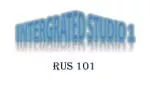 RUS 101 - slide 1