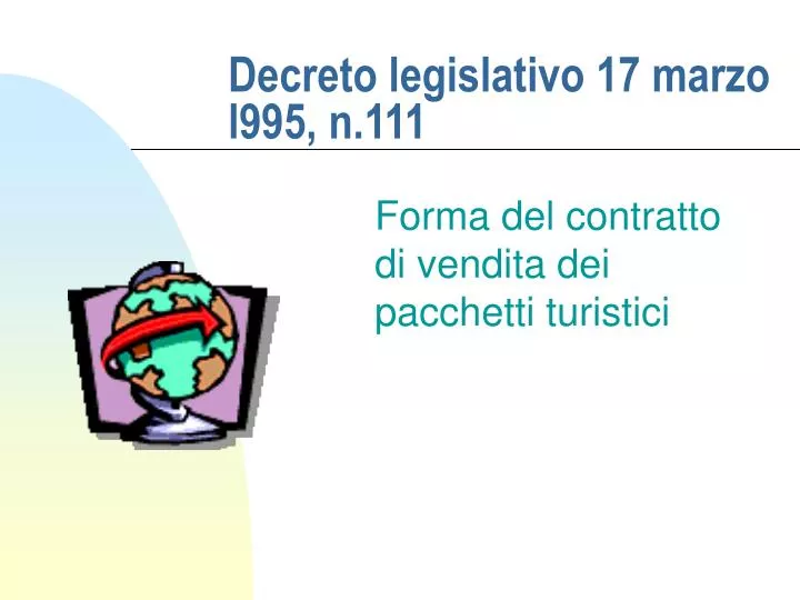 decreto legislativo 17 marzo l995 n 111