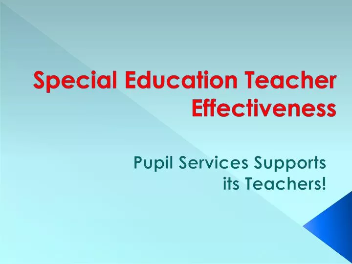 special education teacher effectiveness